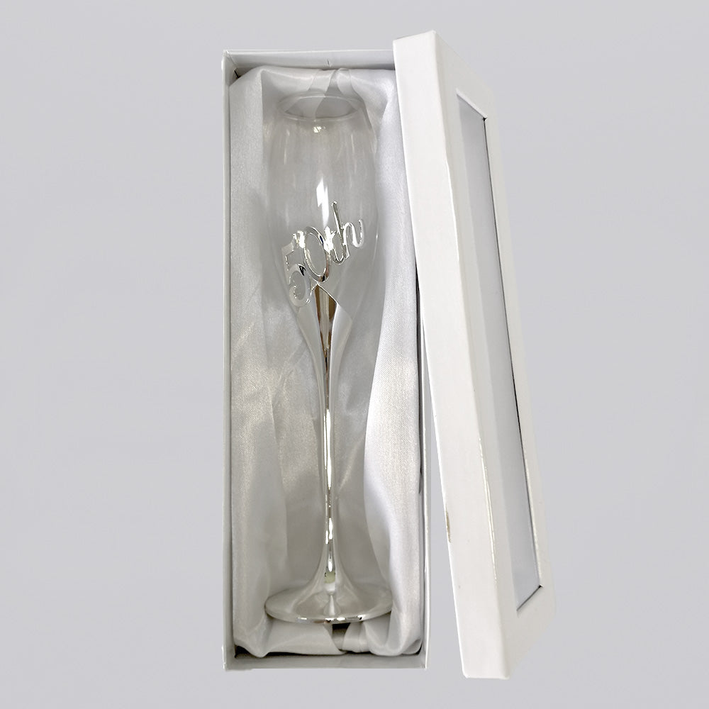 50th Champagne Flute Embossed