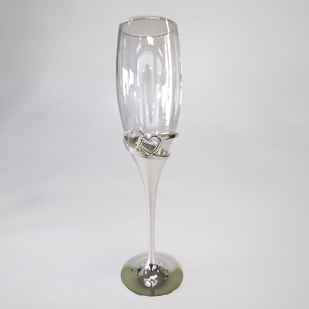 Double Heart Champagne Flute