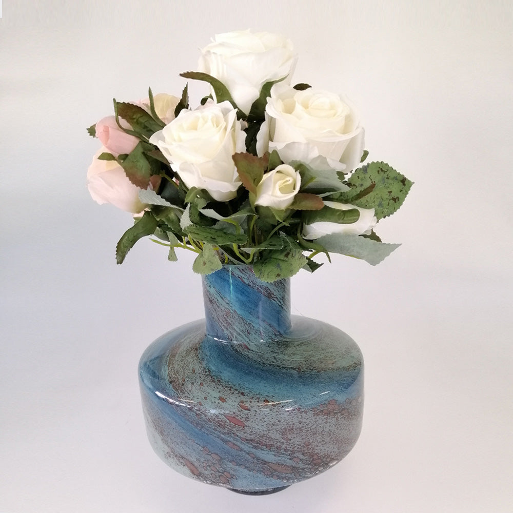 Lumi Glass Statement Vase Blue