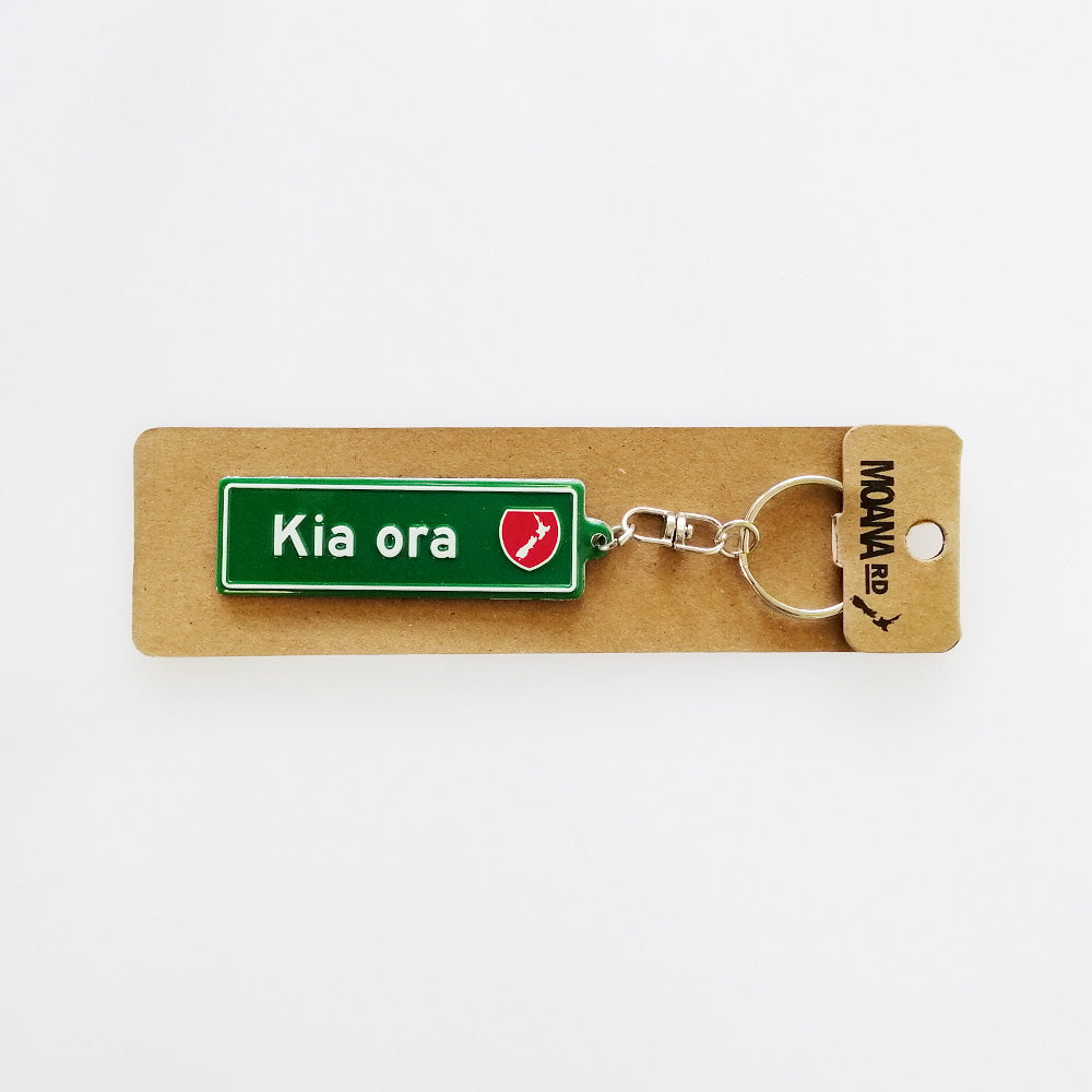 Moana RD - 'Kia Ora' Road Sign Keyring