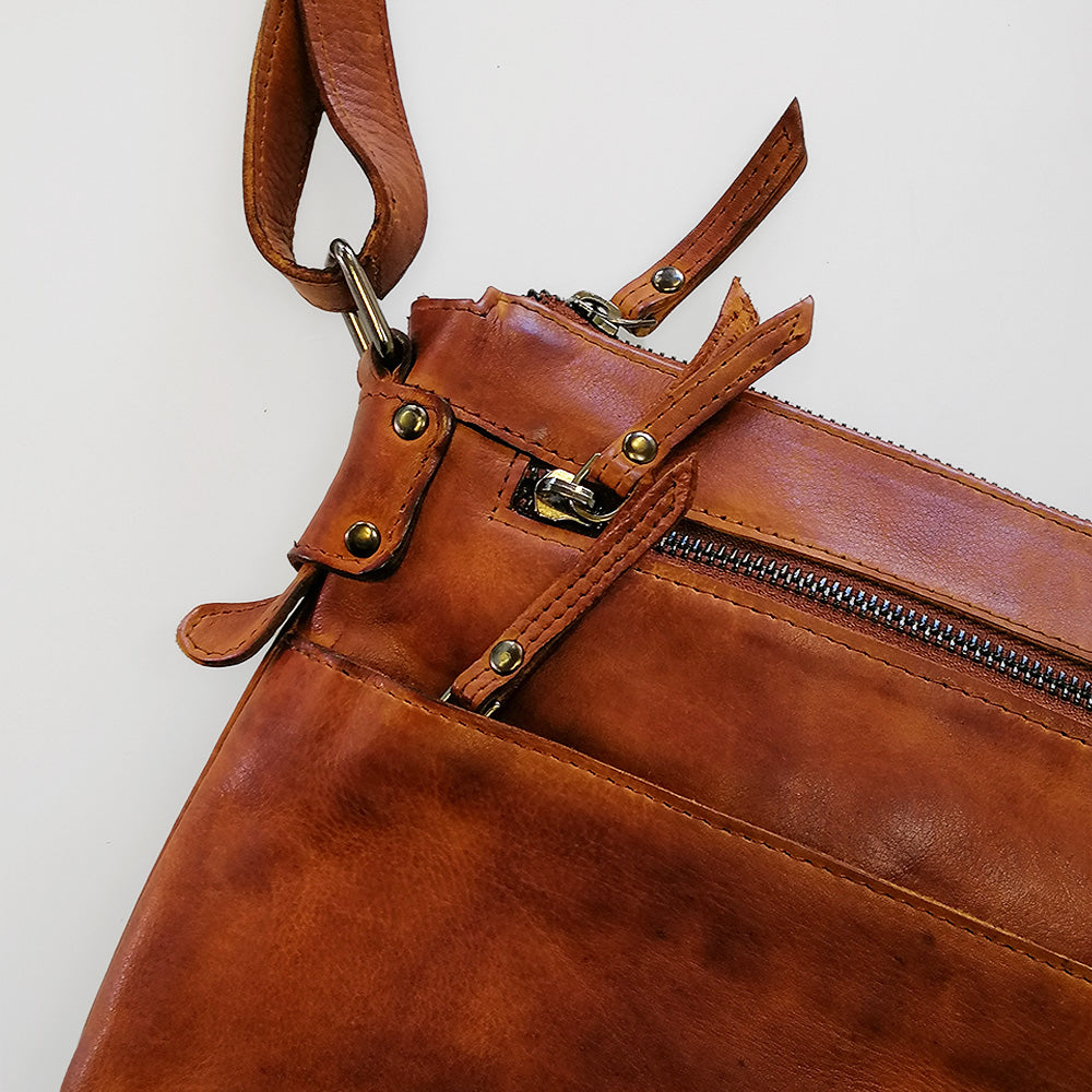 Shoulder Bag - Cognac Leather