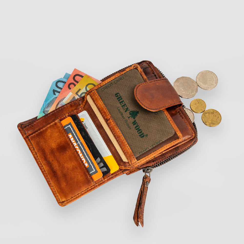 Leather Wallet - Cognac