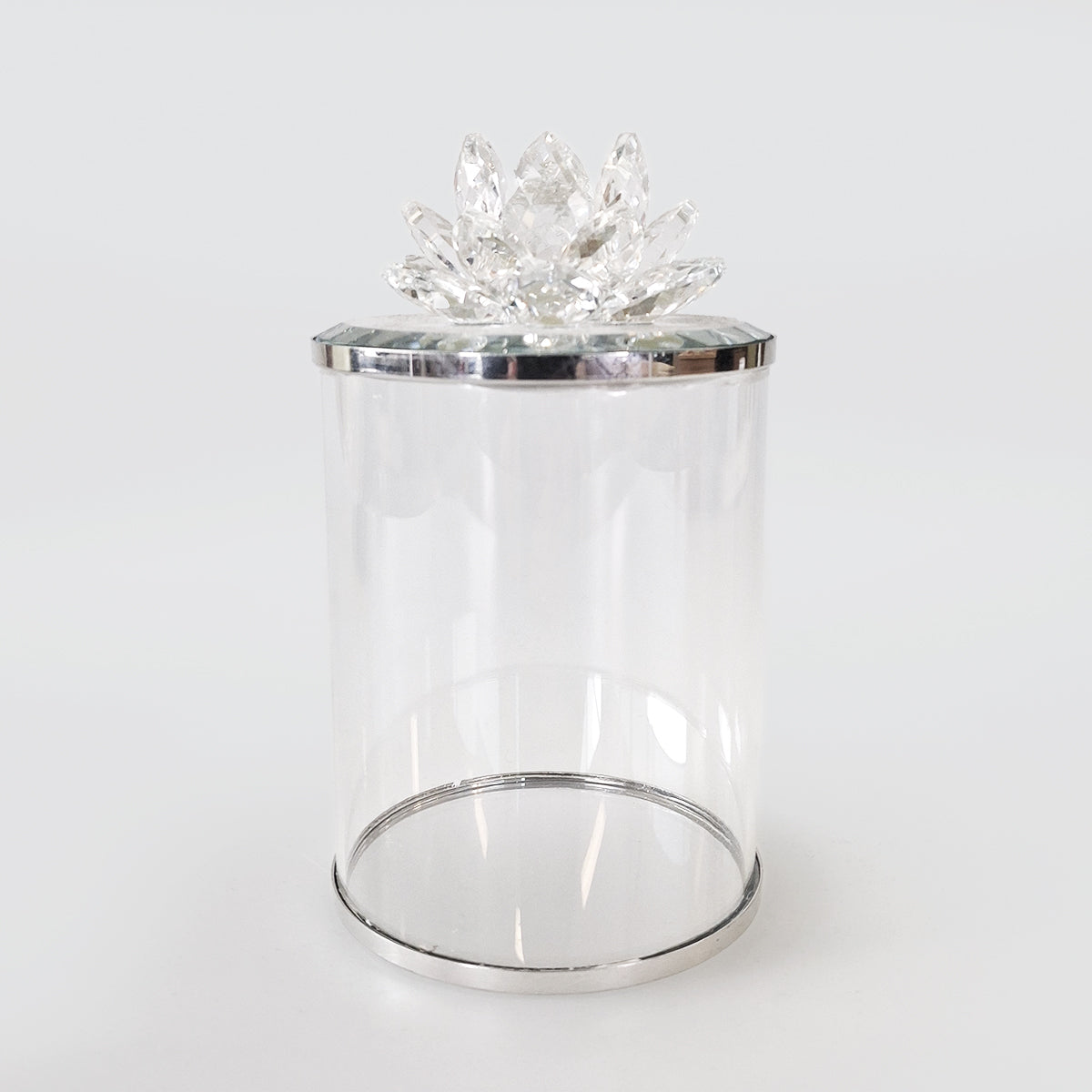 Glass Canister Crystal Flower Lid