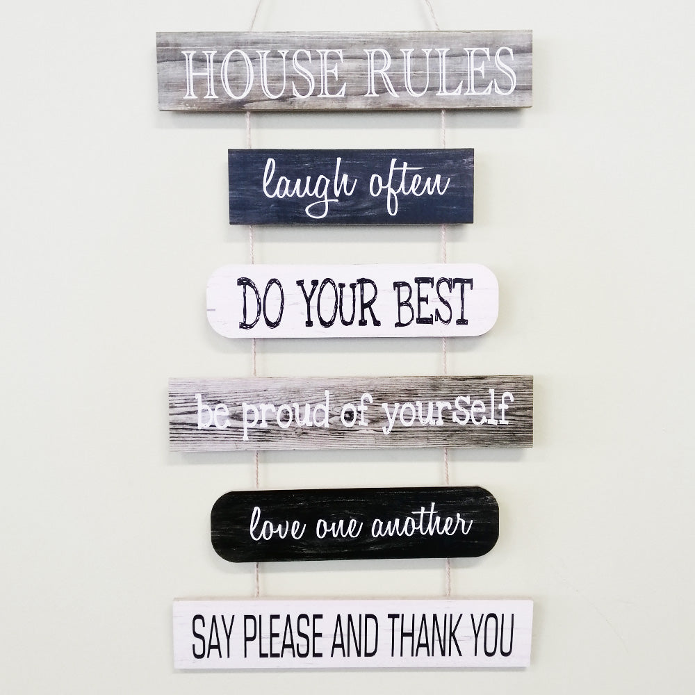 House Rules' Hanging Plaque