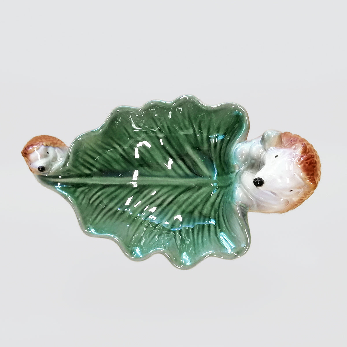 Ceramic Hedgehogs With Leaf Bowls