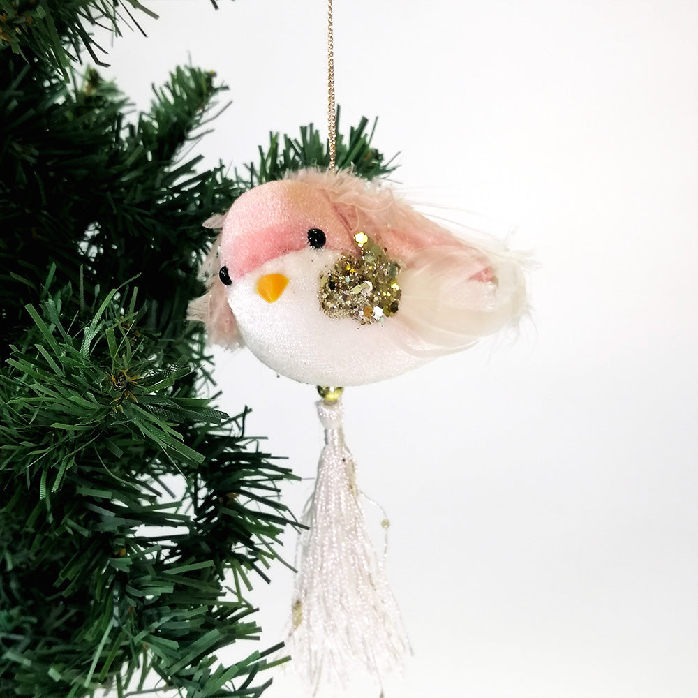 Pink Bird On String - Xmas Decor
