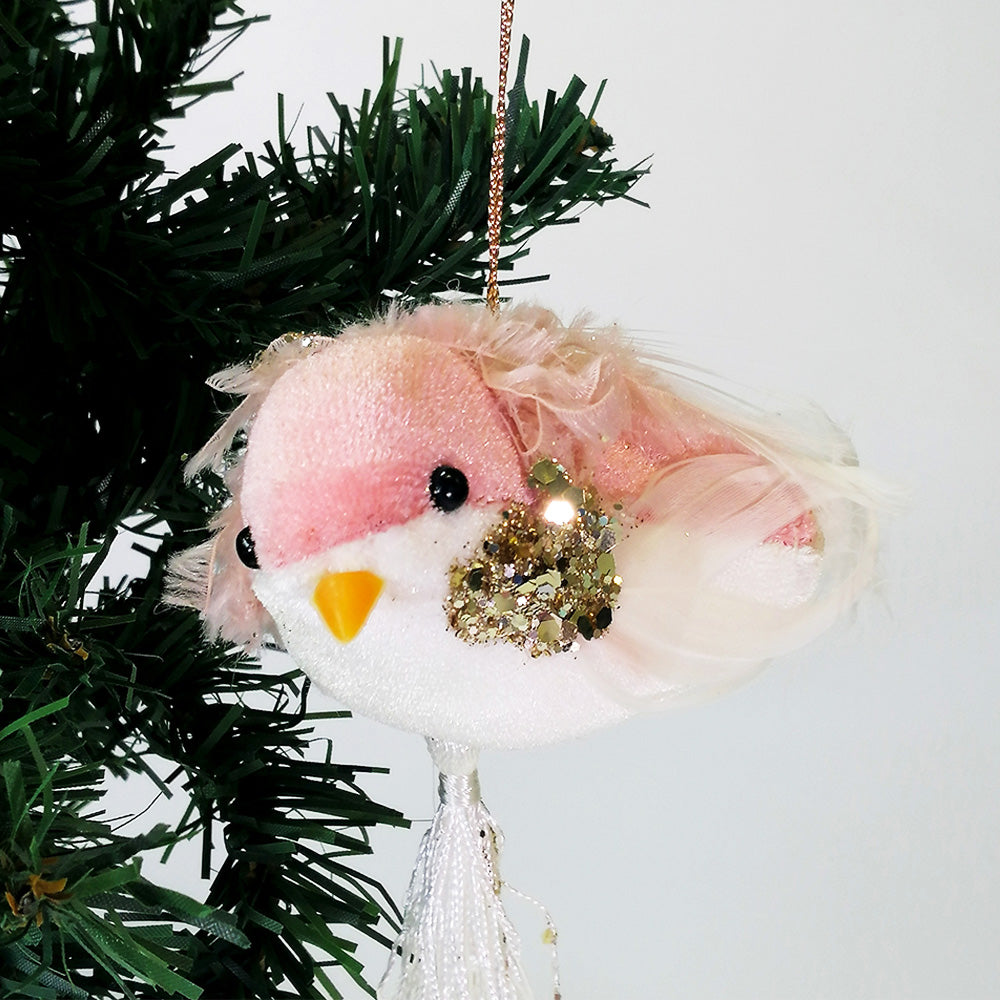 Pink Bird On String - Xmas Decor