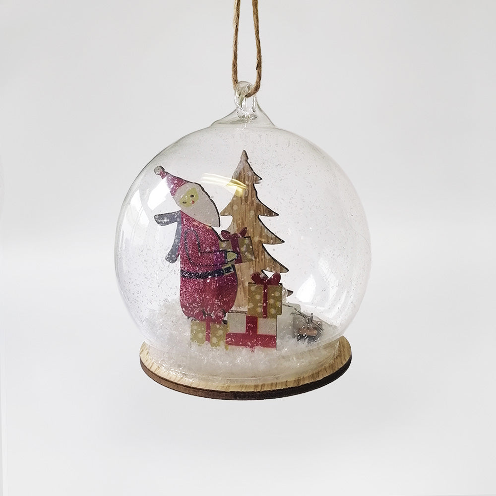 Santa In Globe - LED Bauble