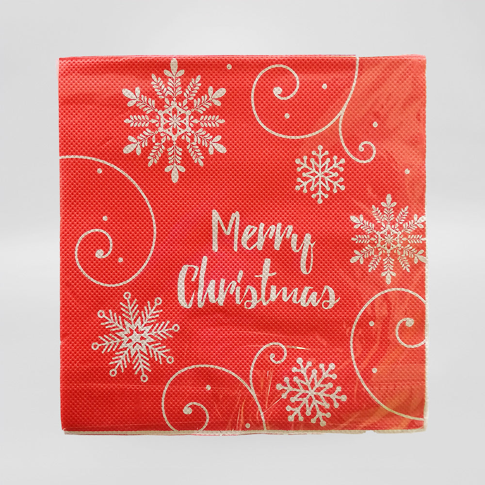 Red & Snowflake' Xmas Napkins - 20