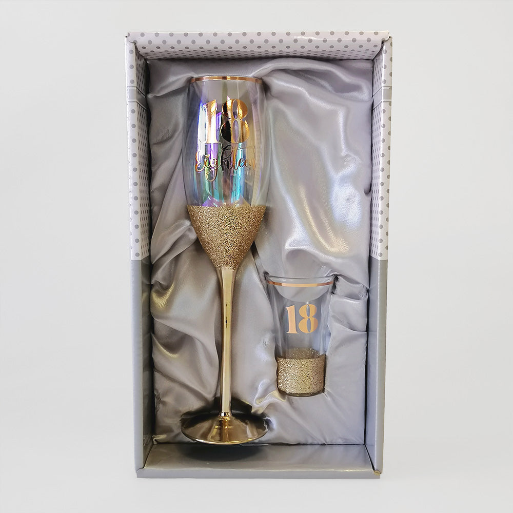 18th Champagne & Shot Glass Set