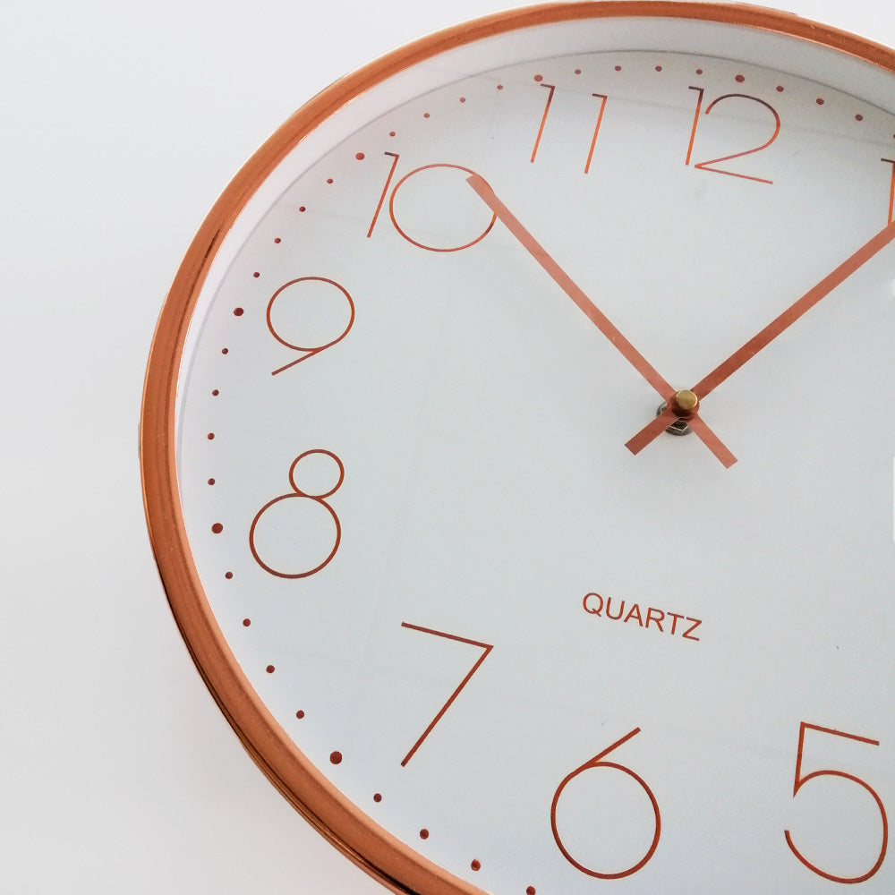 R/Gold Clock With White Face - 14in