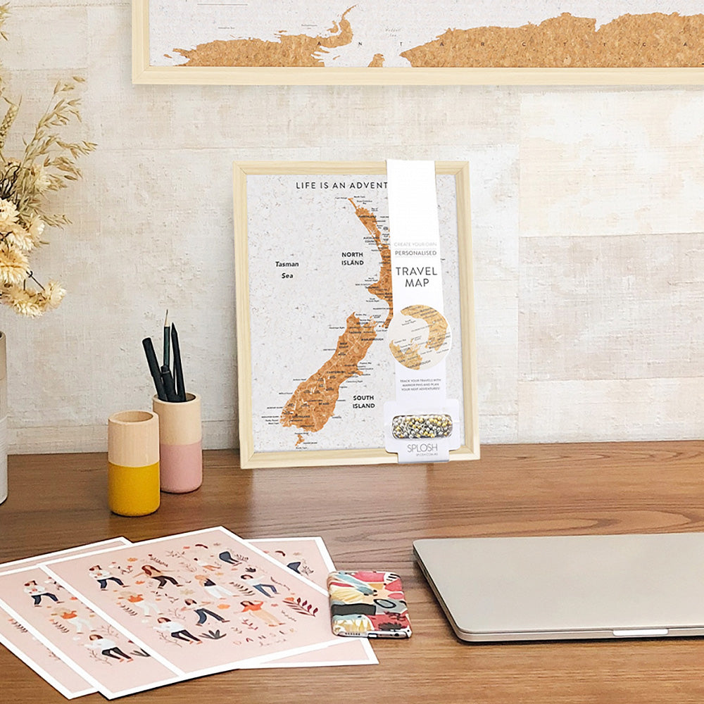 NZ Desk Map Travel Board