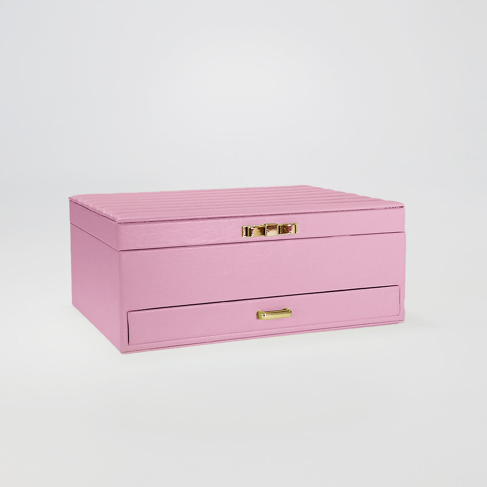 Two Tier With Gold Latches Jewellery Boxes