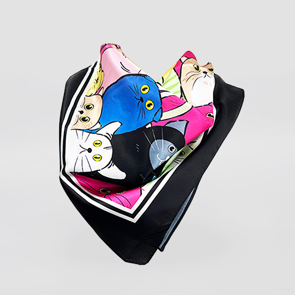 Square Border Scarves - Cats