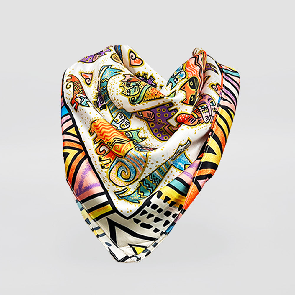 Square Border Scarves - Cats