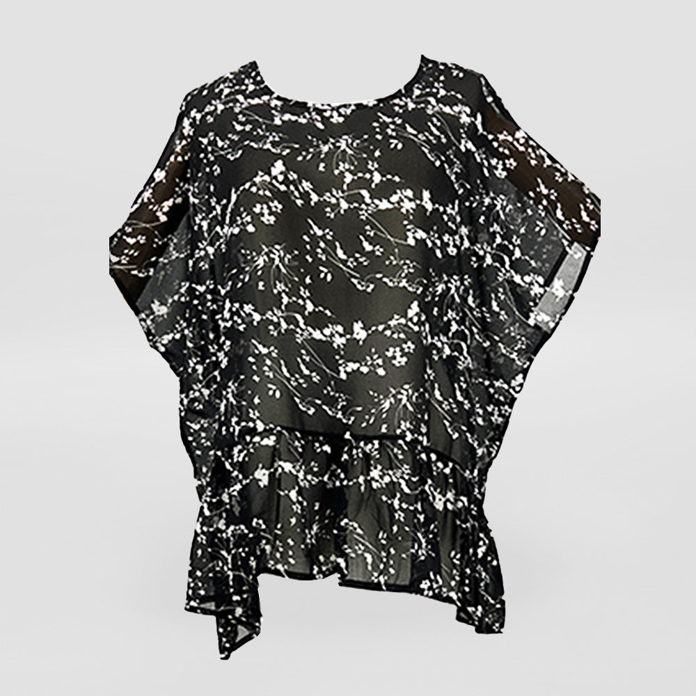 Black Blossom Summer Top