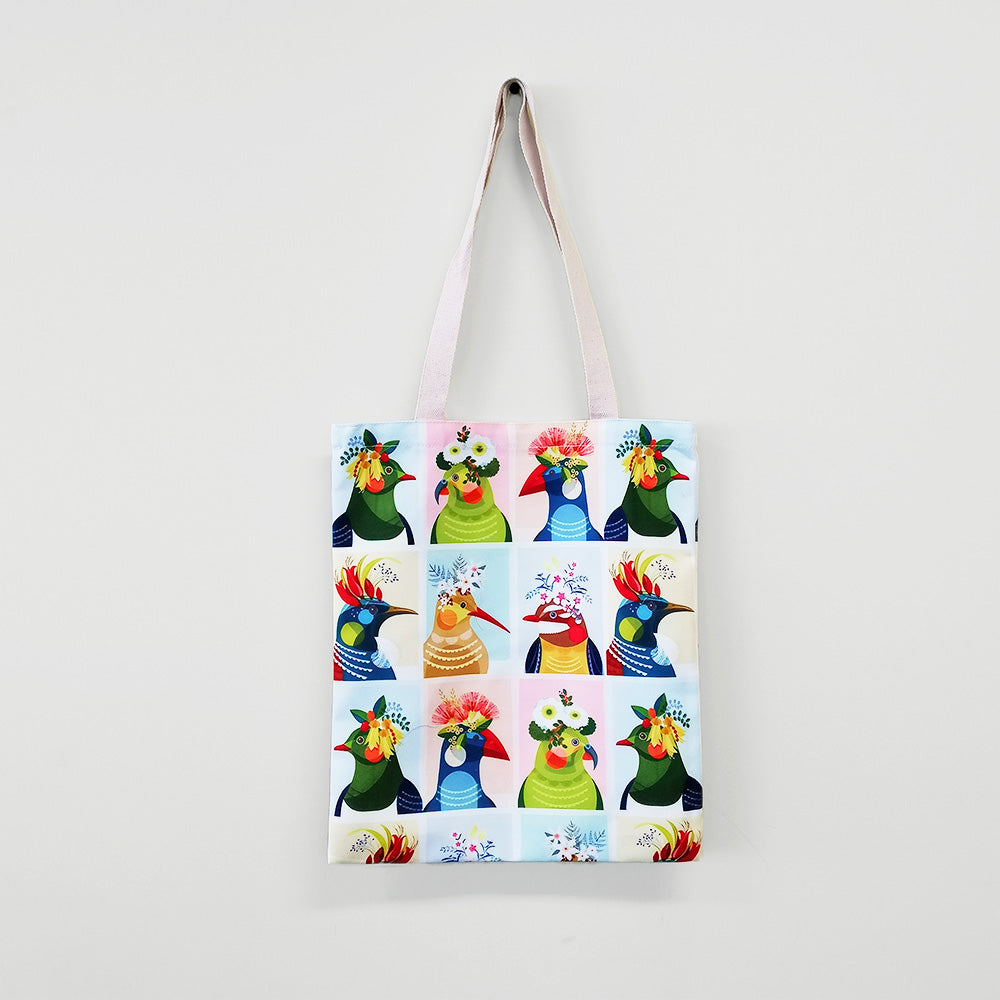 Kiwiana Fun Birds' Tote Bag – Acquisitions New Zealand