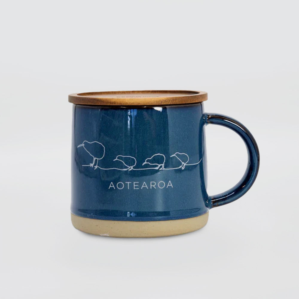 Glazed Ceramic Mug 'Kiwis'