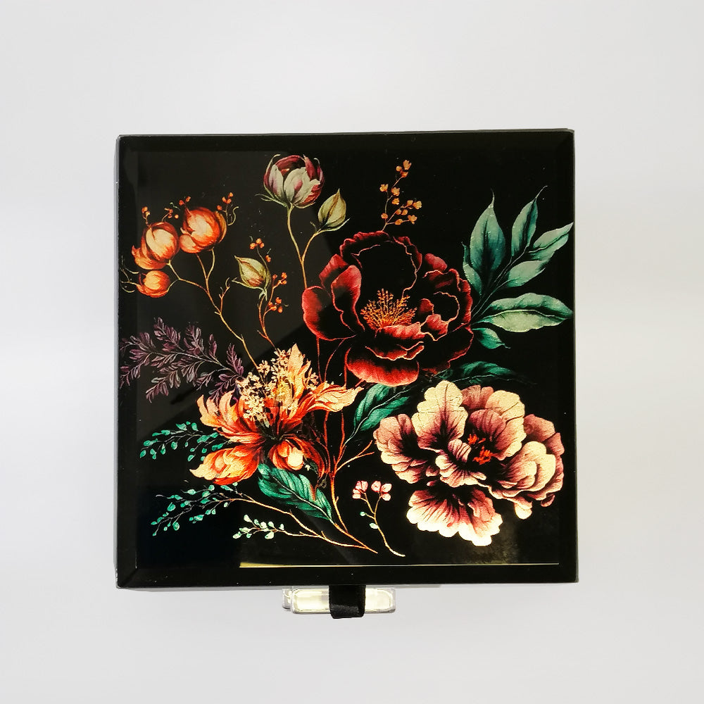 Glass Jewellery Box - Floral