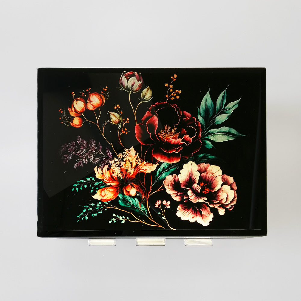 Glass Jewellery Box - Floral