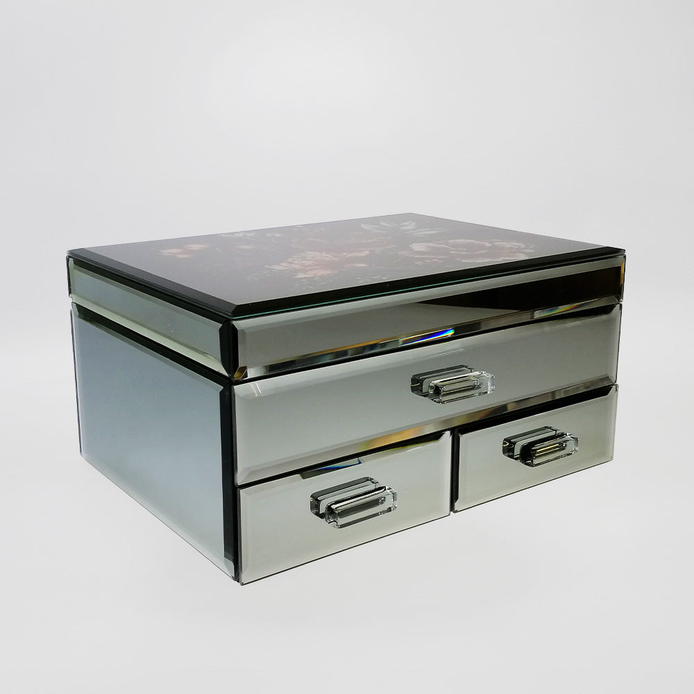 Glass Jewellery Box - Floral