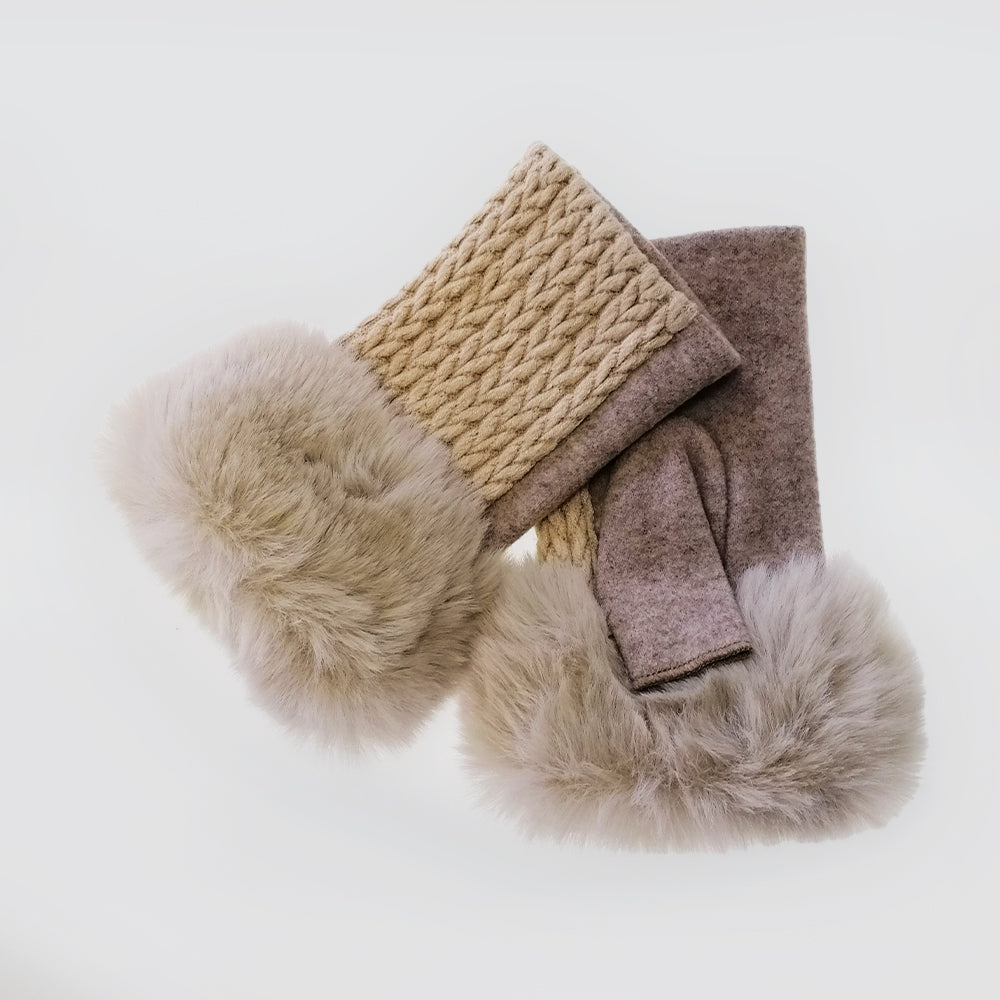 Fingerless Fur Cuff Gloves