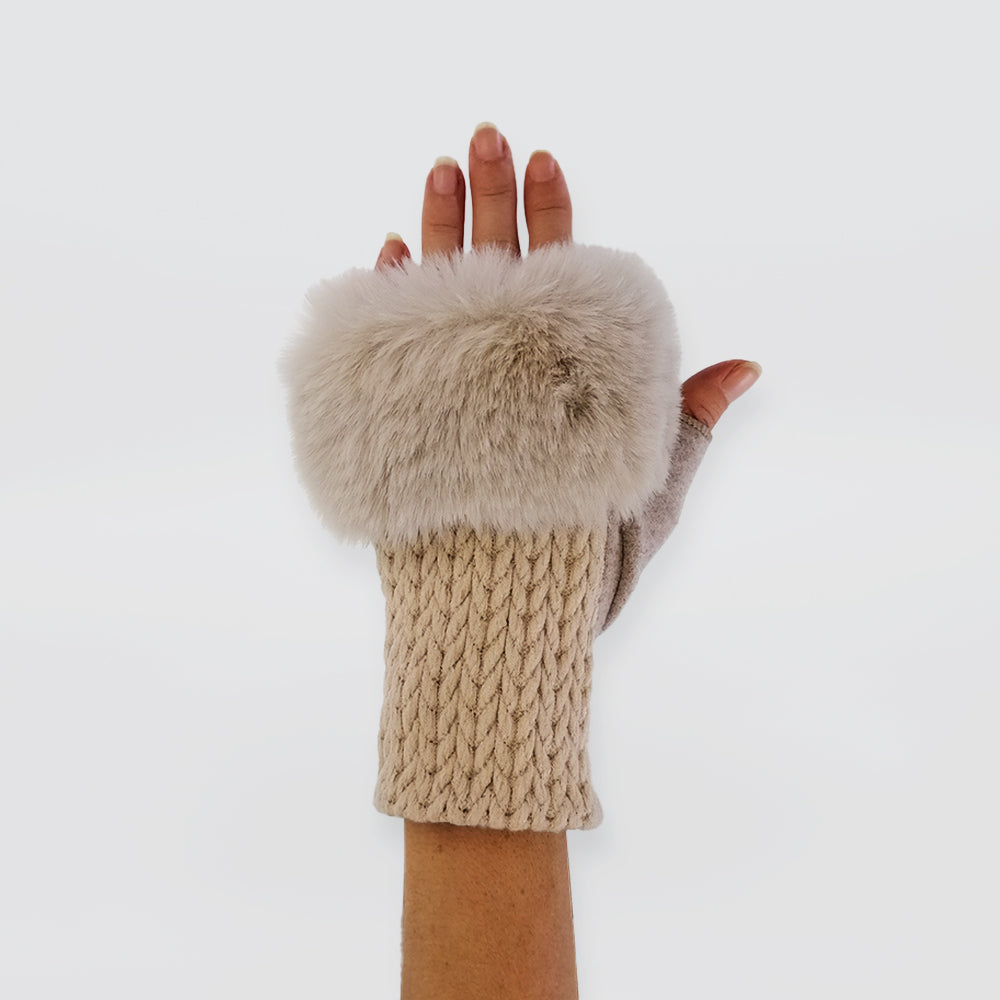 Fingerless Fur Cuff Gloves