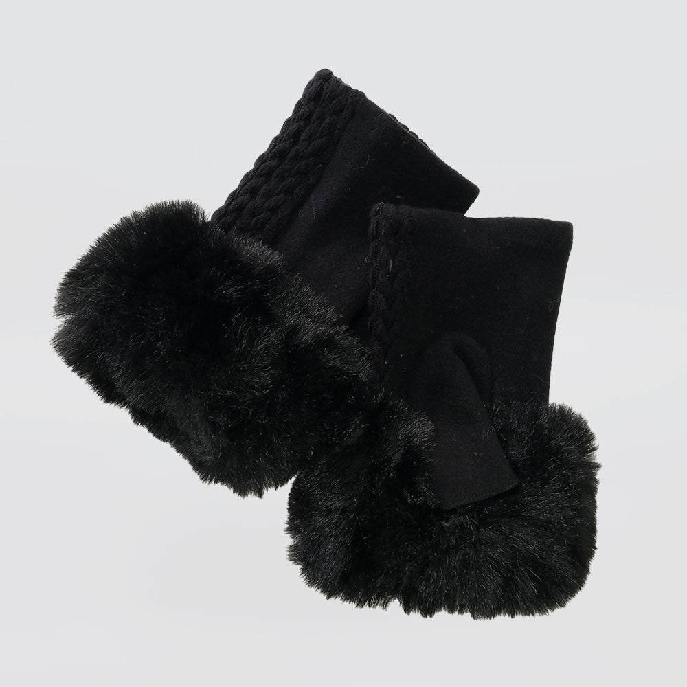 Fingerless Fur Cuff Gloves