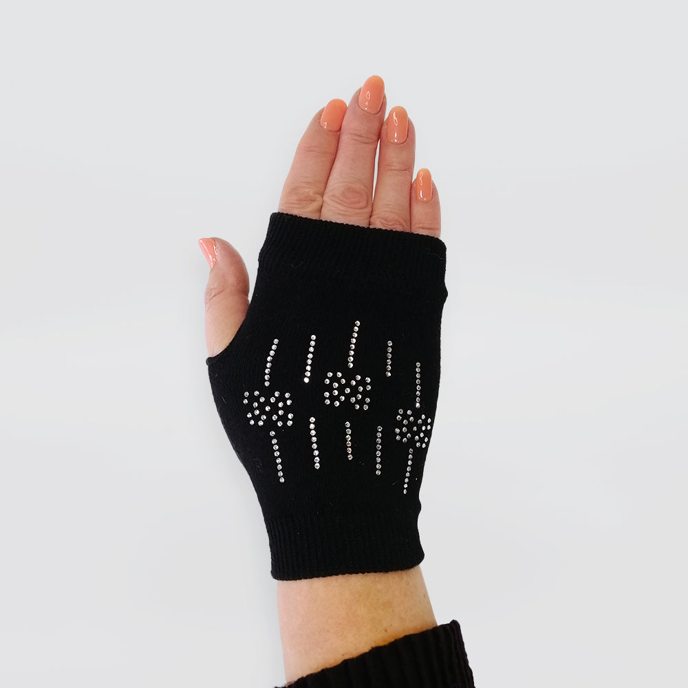 Diamante Fingerless Gloves
