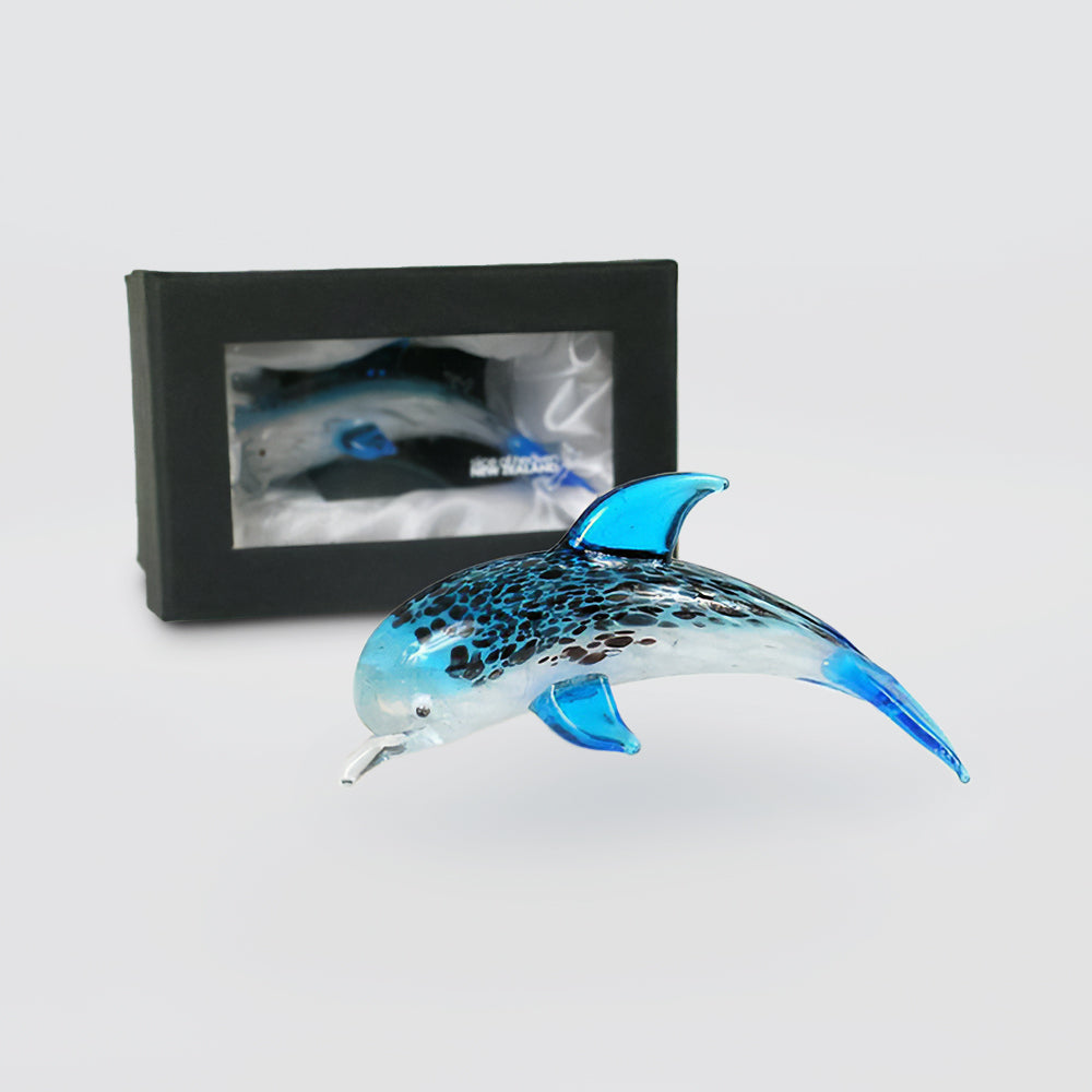 Blue Glass Dolphin - 8cm