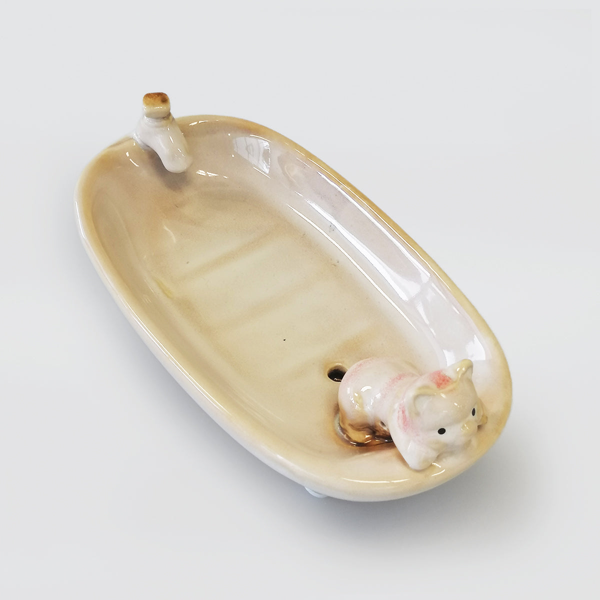 Ceramic Cat Soap Dish