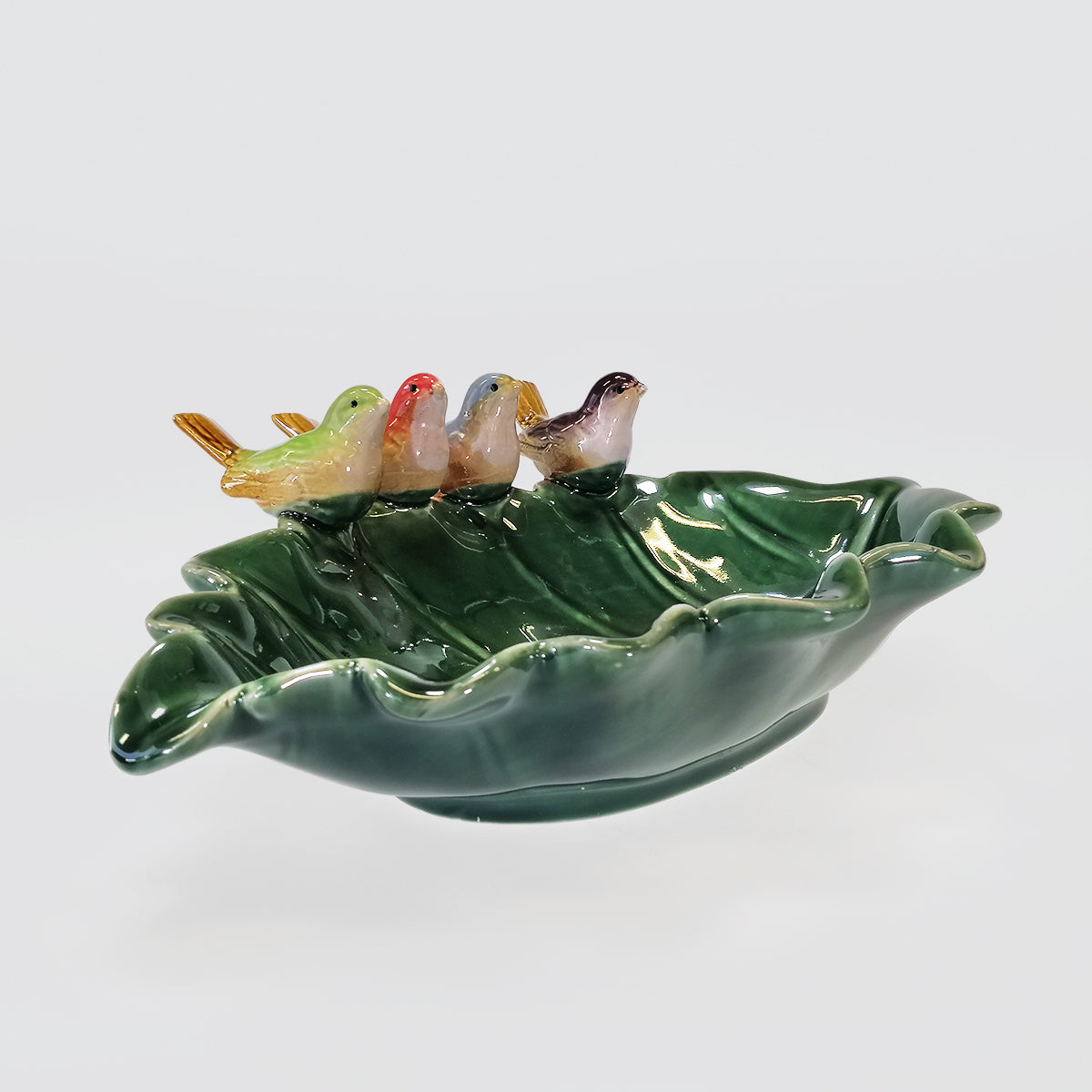 Ceramic Bird Leaf Bowl - 34cm