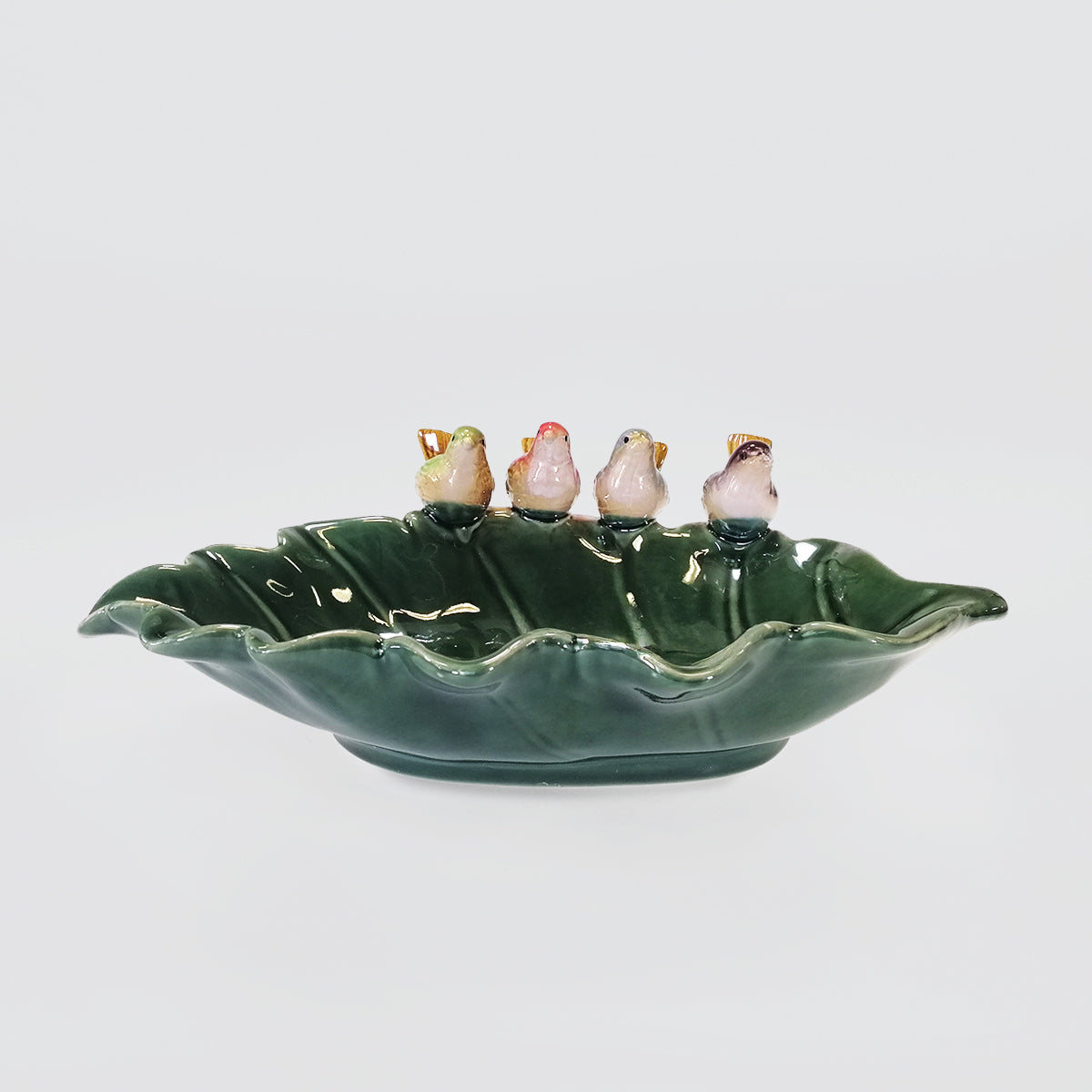 Ceramic Bird Leaf Bowl - 34cm
