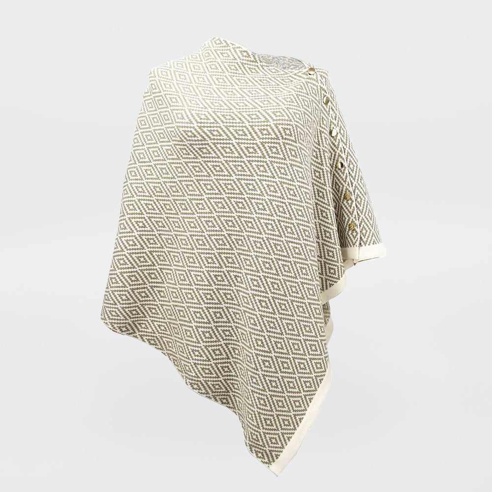 Chevron Ponchos With Buttons
