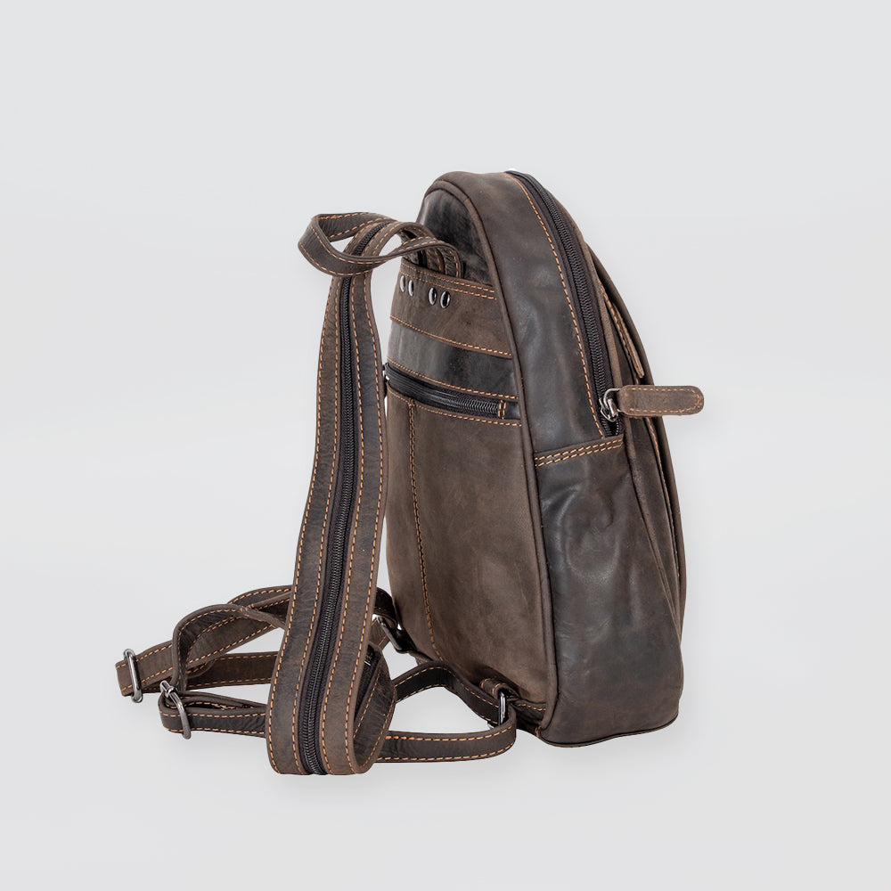 Brown 'Front Fold' Backpack