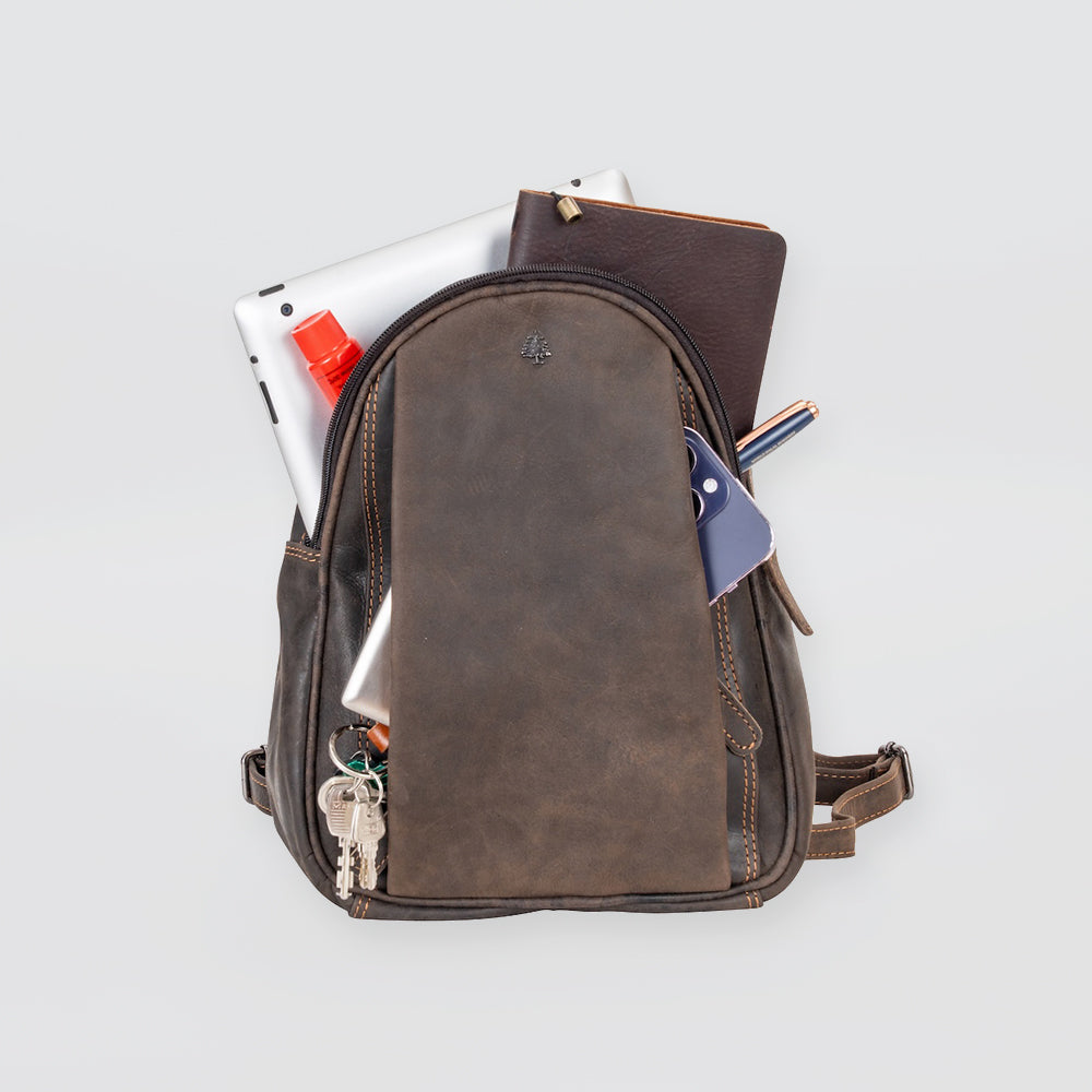 Brown 'Front Fold' Backpack