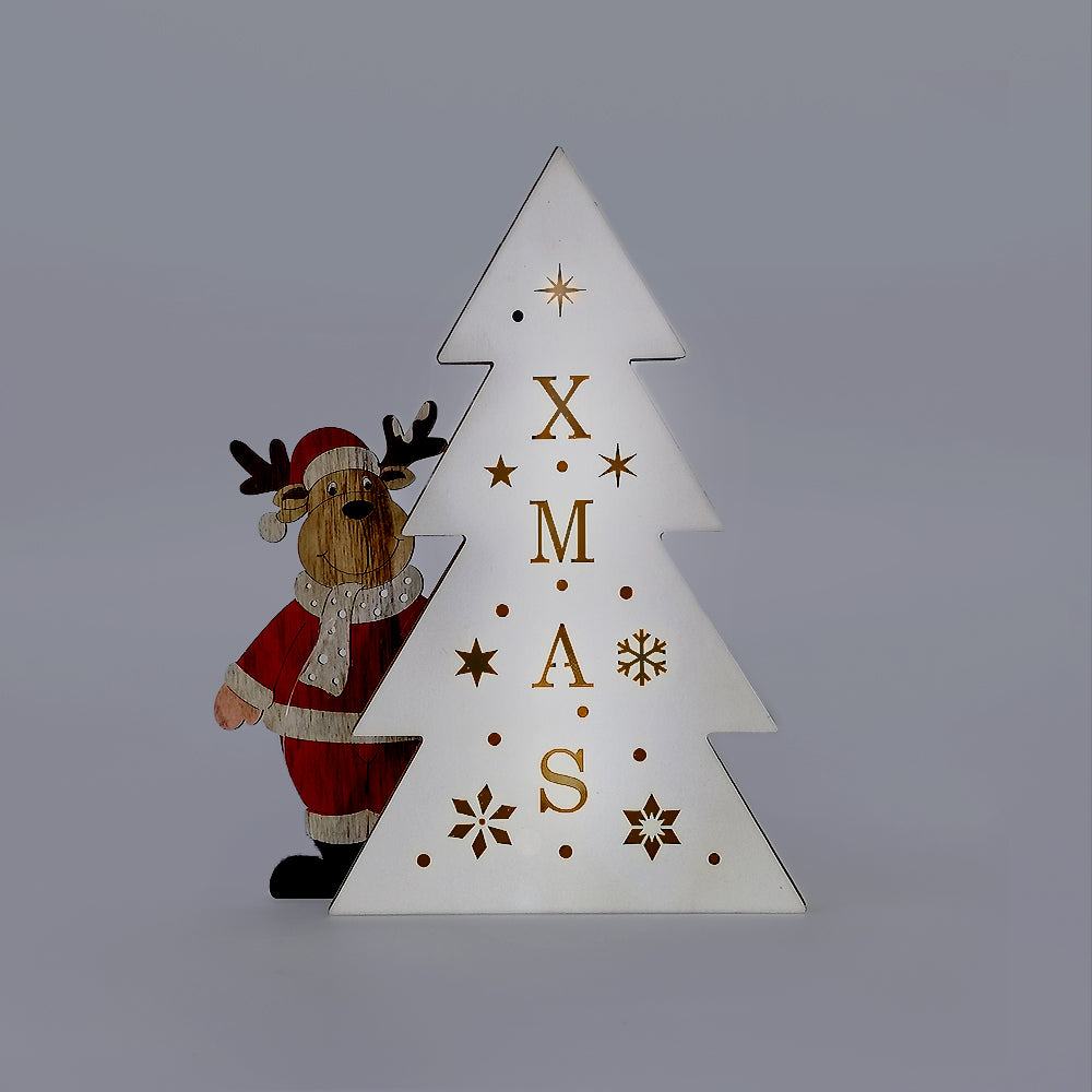 Christmas Tree Decor W/ Reindeer & Lights