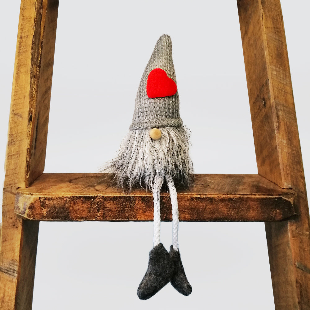 Sitting Christmas Gonk With Heart Hat