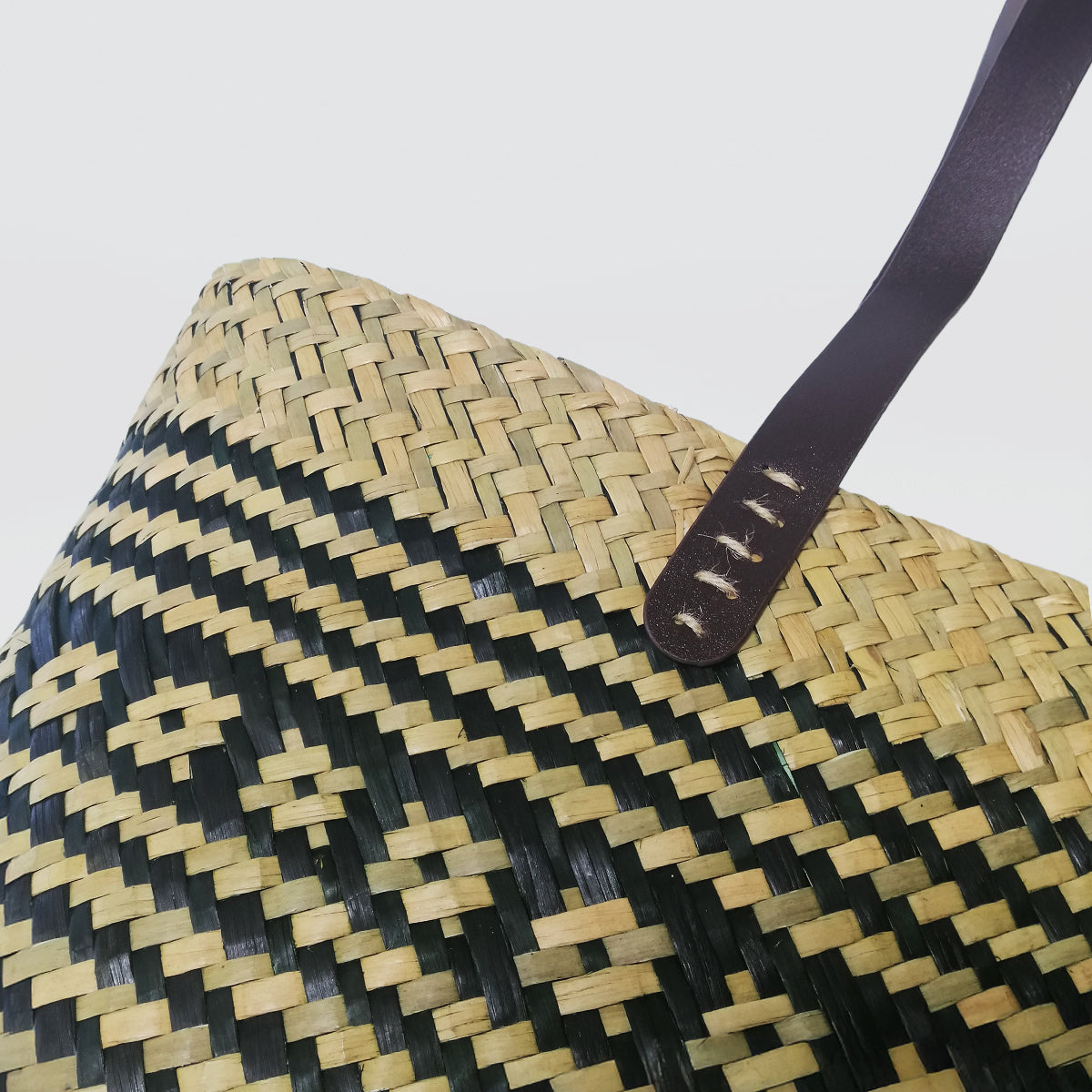 Black Stripe Flaxkete Woven Tote Bag