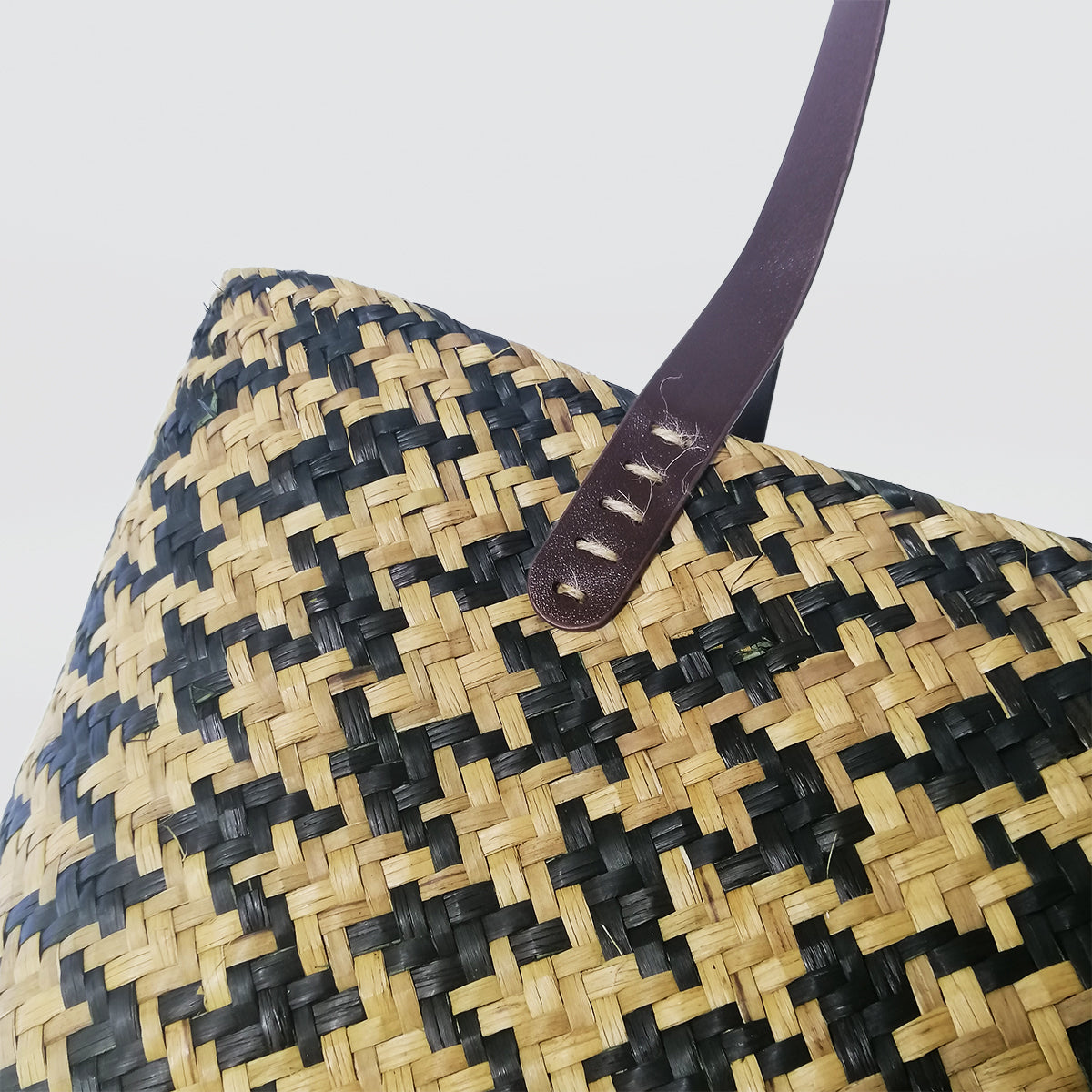 Houndstooth Flaxkete Woven Tote Bag