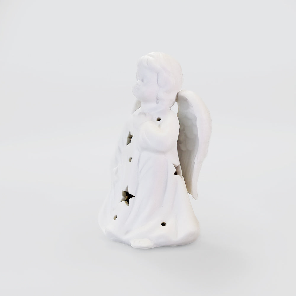 White Christmas Ceramic LED Angel