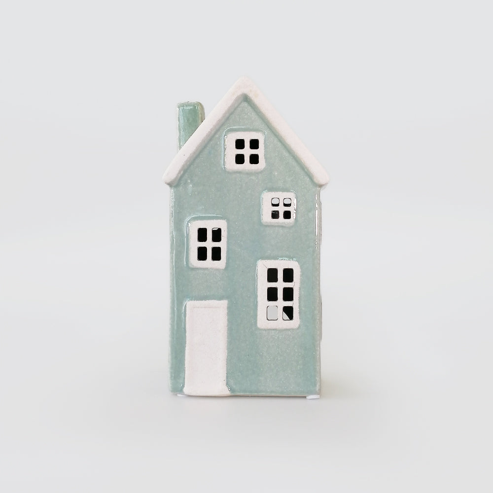 House Tealight Holder - Duck Egg