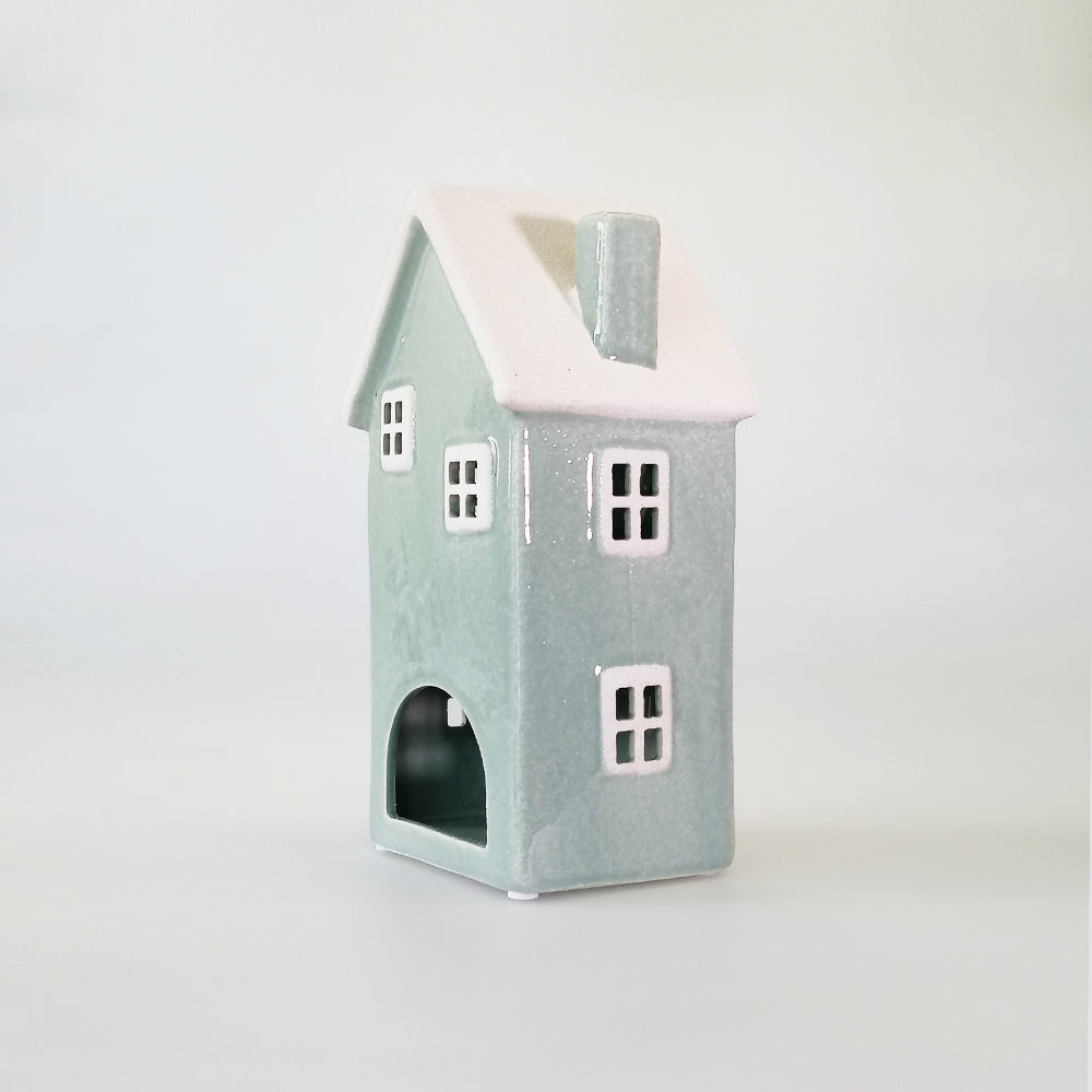 House Tealight Holder - Duck Egg