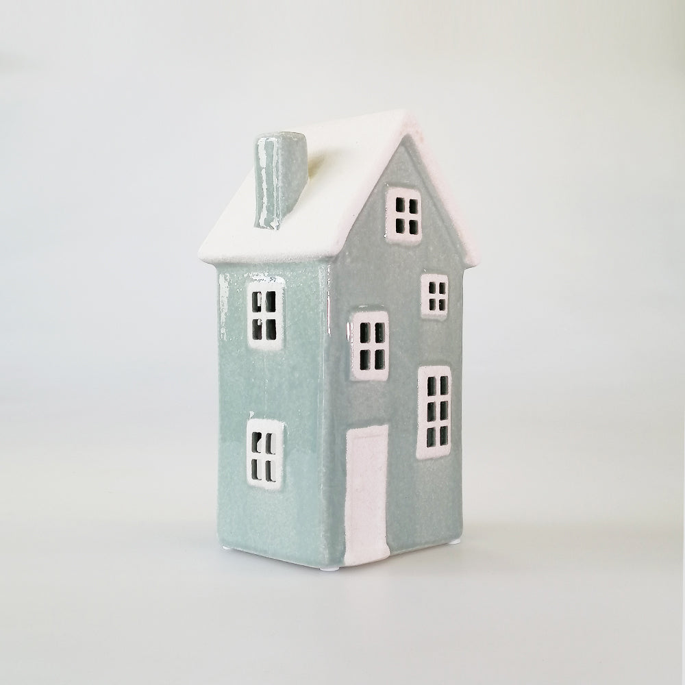 House Tealight Holder - Duck Egg