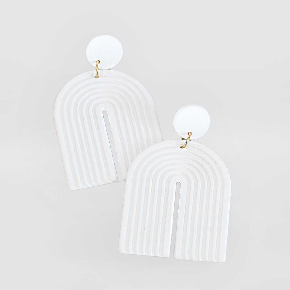 White Arch Earrings