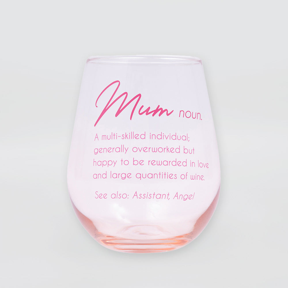Stemless 'Mum' Glass