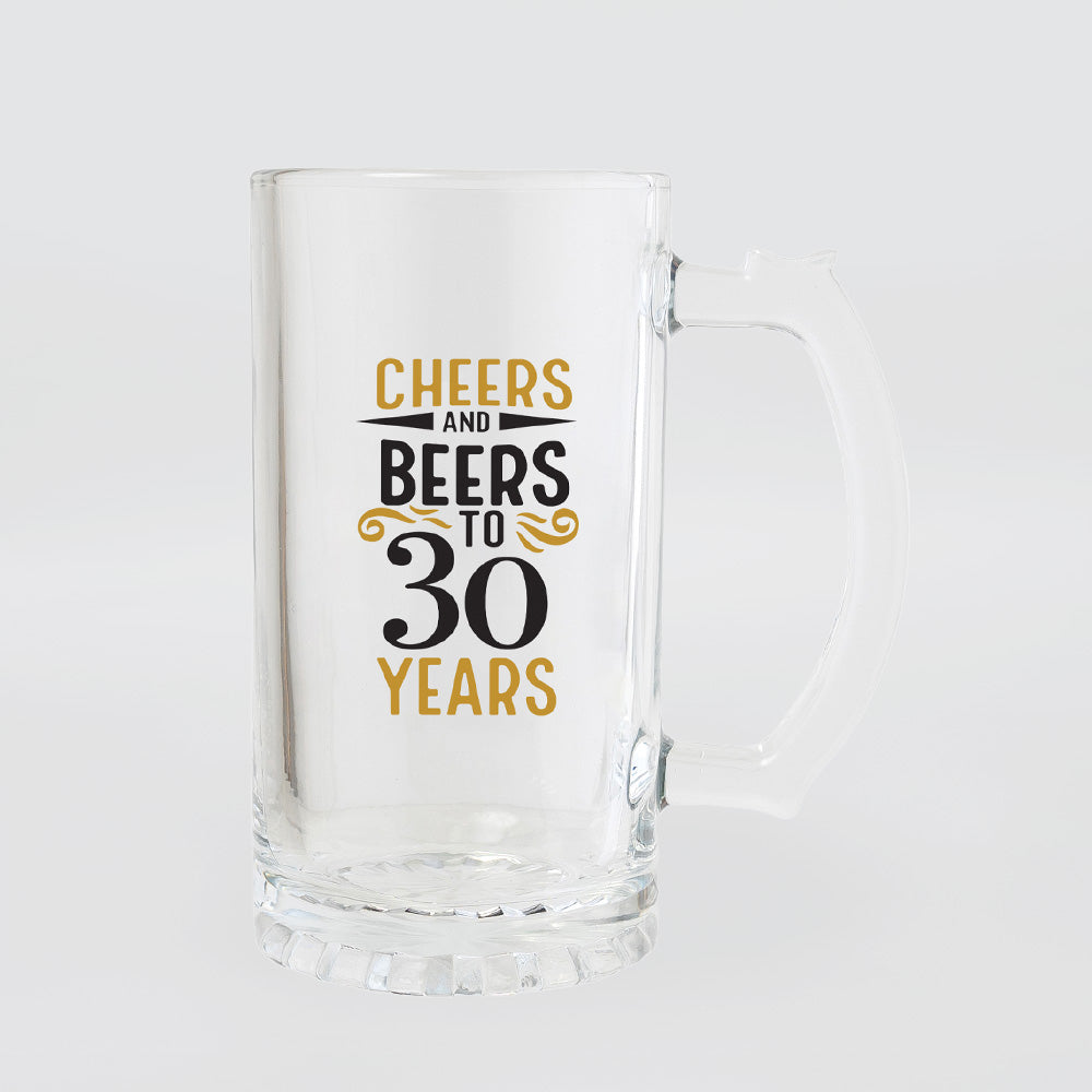 Celebration Beer Glass - 30th