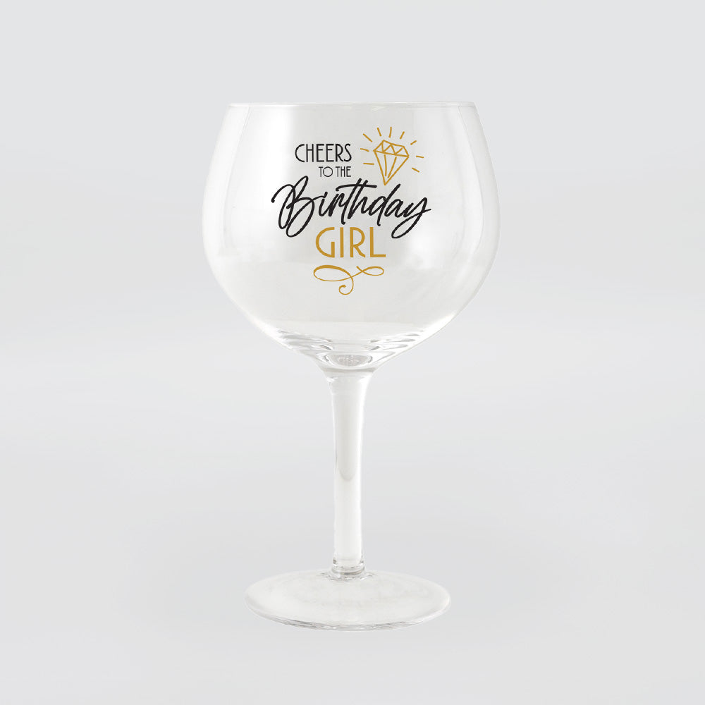 Wine 'Balloon' Glass - Birthday Girl