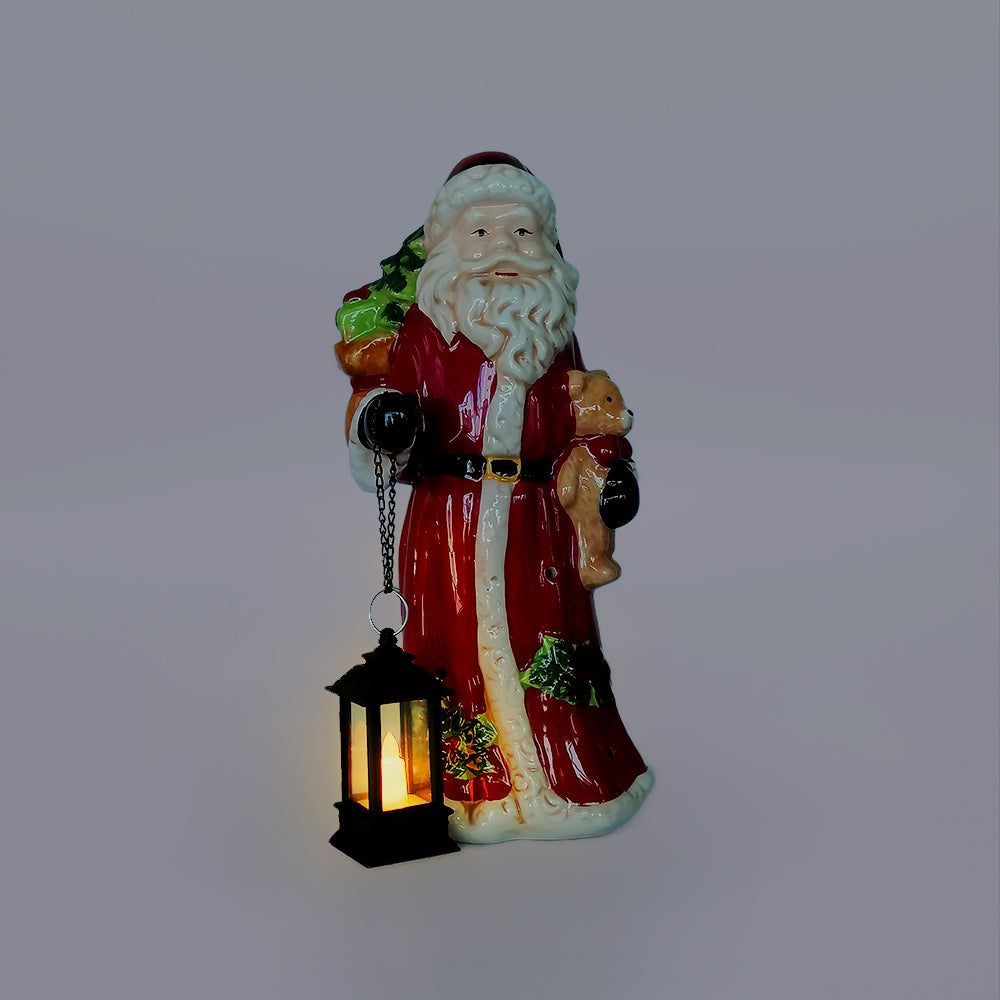 Ceramic Santa W/ LED Candle