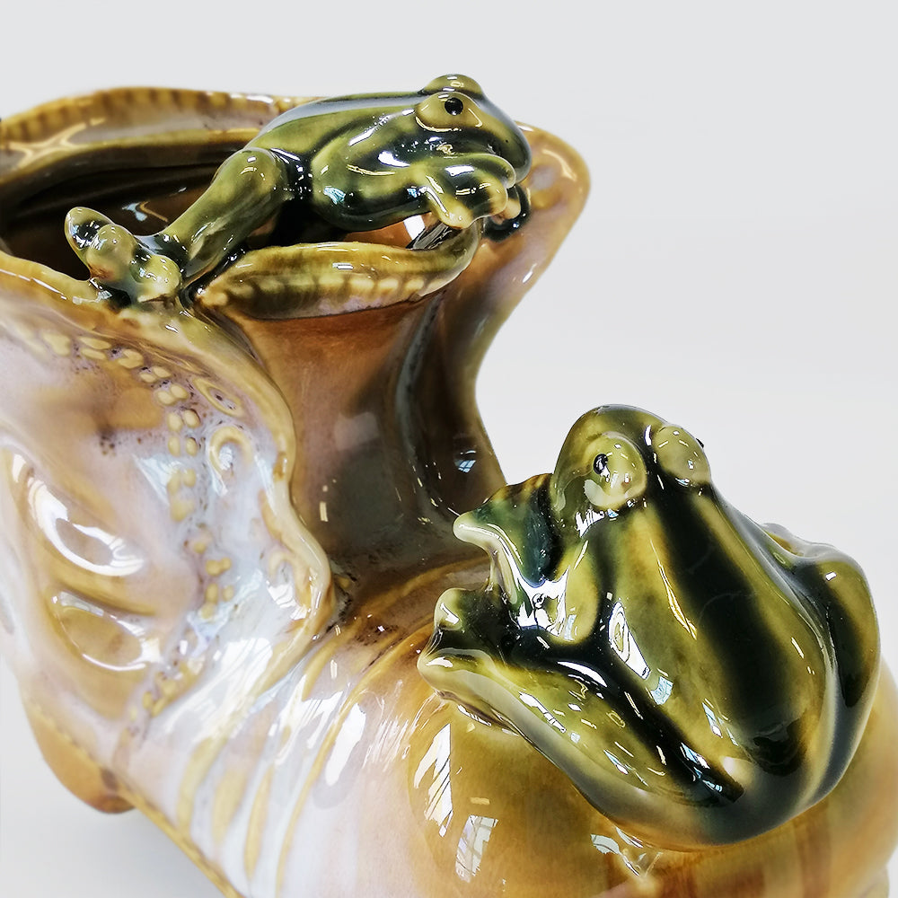 Ceramic Boot With Frogs